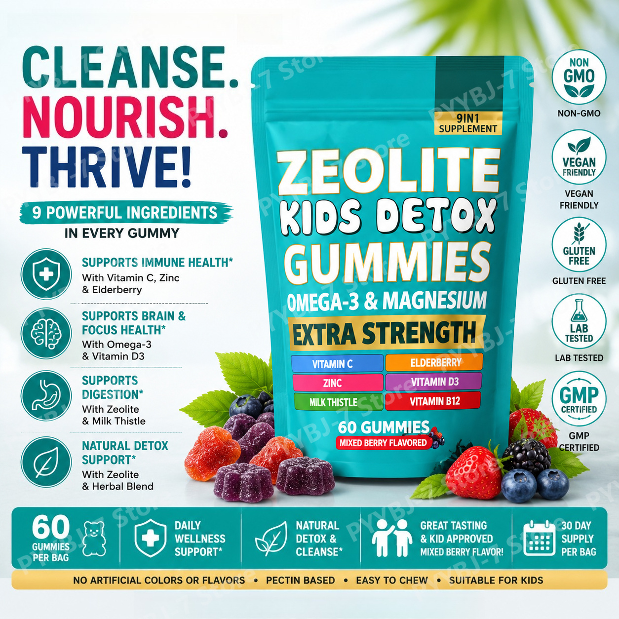 Nutrition Zinc - Kids Omega 3 Magnesium Gummies with
