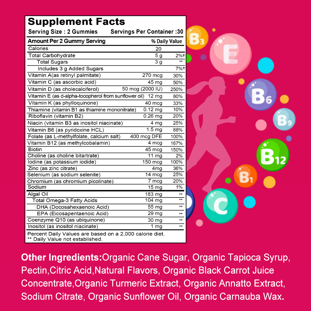 Multivitamin Gummy Adult - Women's Multivitamin Gummies - Contains Omega-3