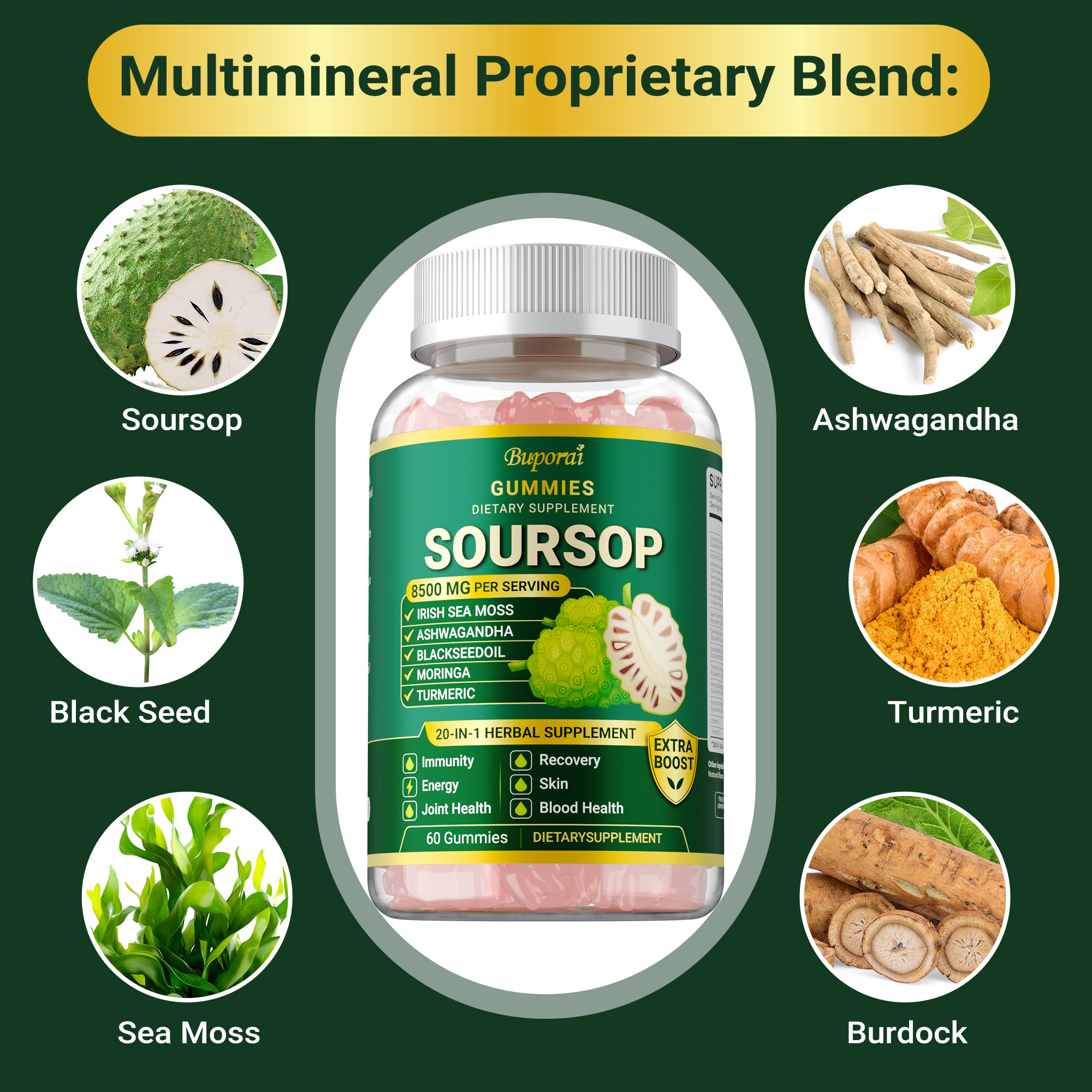 Soursop Gummies - for Natural  - Multivitamin Gummy Adult recensione e prezzo