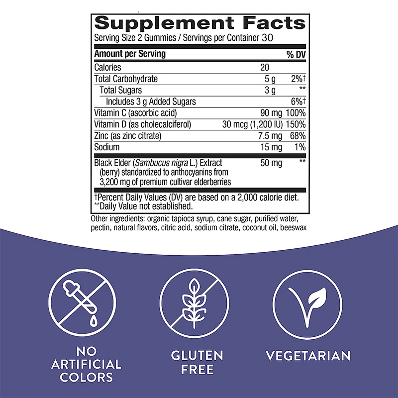 Elderberry Gummies Contain Zin - Multivitamin Gummy Adult recensione e prezzo