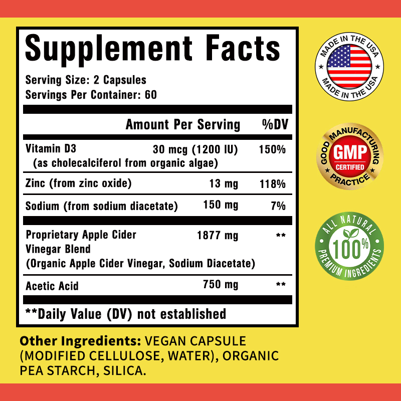 Apple Cider Vinegar Supplement - Nutrition Zinc recensione e prezzo