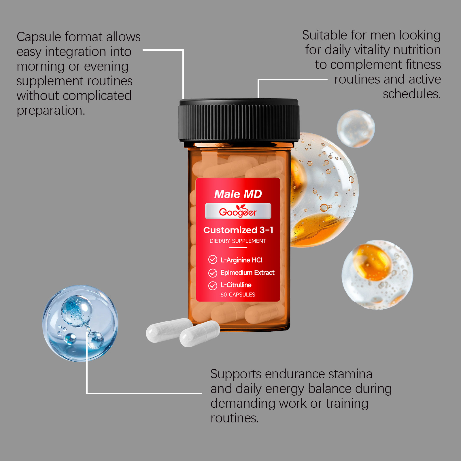 GOOGEER Men's Health Capsules  - Nutrition Fitness Supplements recensione e prezzo
