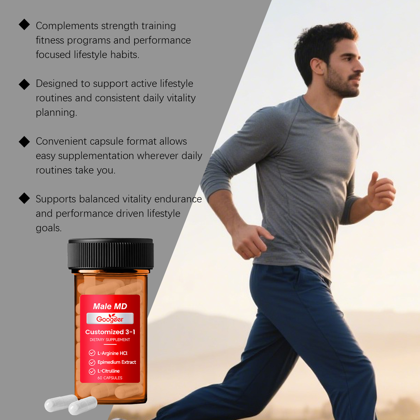 GOOGEER Men's Health Capsules  - Nutrition Fitness Supplements recensione e prezzo