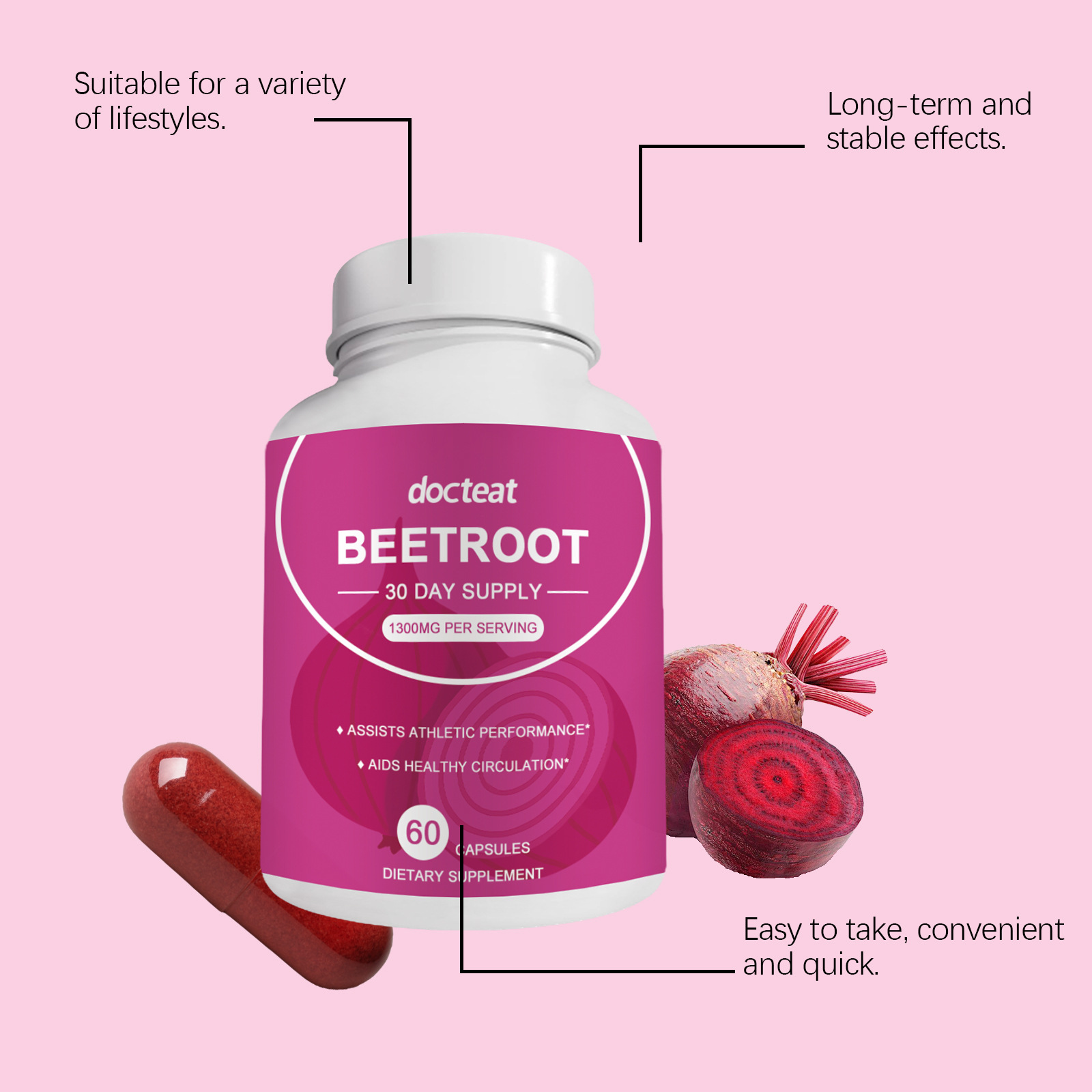 DOCTEAT Beetroot Women's Healt - Nutrition Fitness Supplements recensione e prezzo